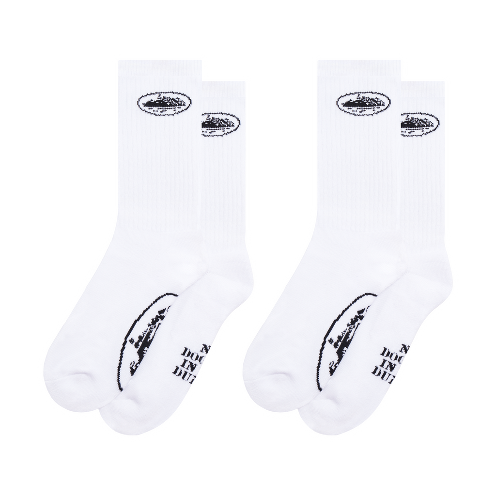 WHITE ALCATRAZ SOCKS [2 PACK]