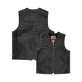 SKYDIVE LEATHER VEST [BLACK]